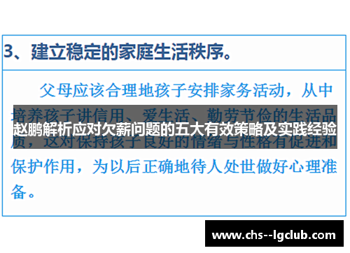 赵鹏解析应对欠薪问题的五大有效策略及实践经验